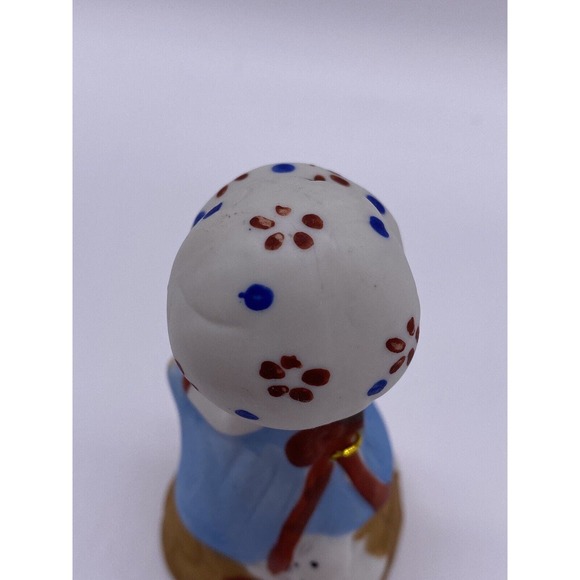 Vintage Jasco Bell Bonnet Girl Flowers Cat Kitty 5" 1978 Taiwan Home Decor - Picture 6 of 11